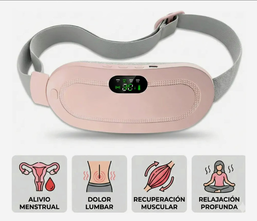 💖 Cinturón Térmico Recargable USB – Calor y Vibración