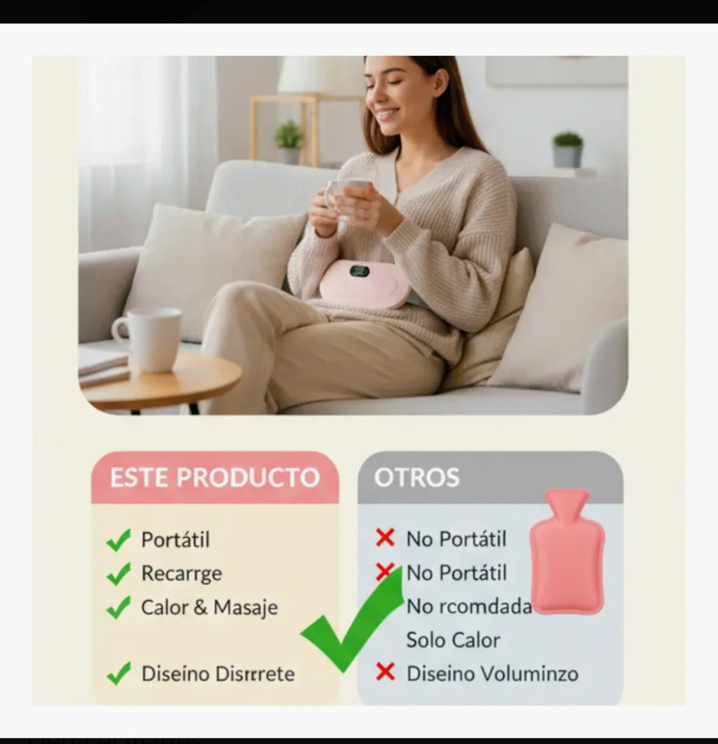 💖 Cinturón Térmico Recargable USB – Calor y Vibración