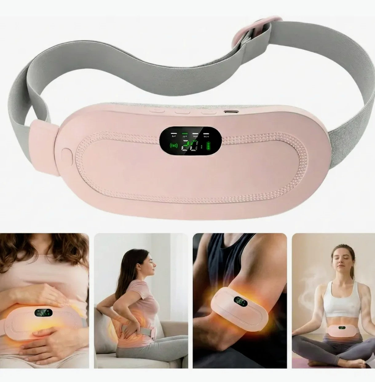 💖 Cinturón Térmico Recargable USB – Calor y Vibración